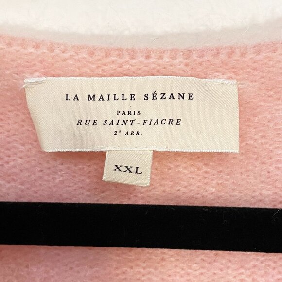 EUC Sezane Denisa Alpaca Blend V-Neck Sweater Light Pink XXL - Picture 6 of 8